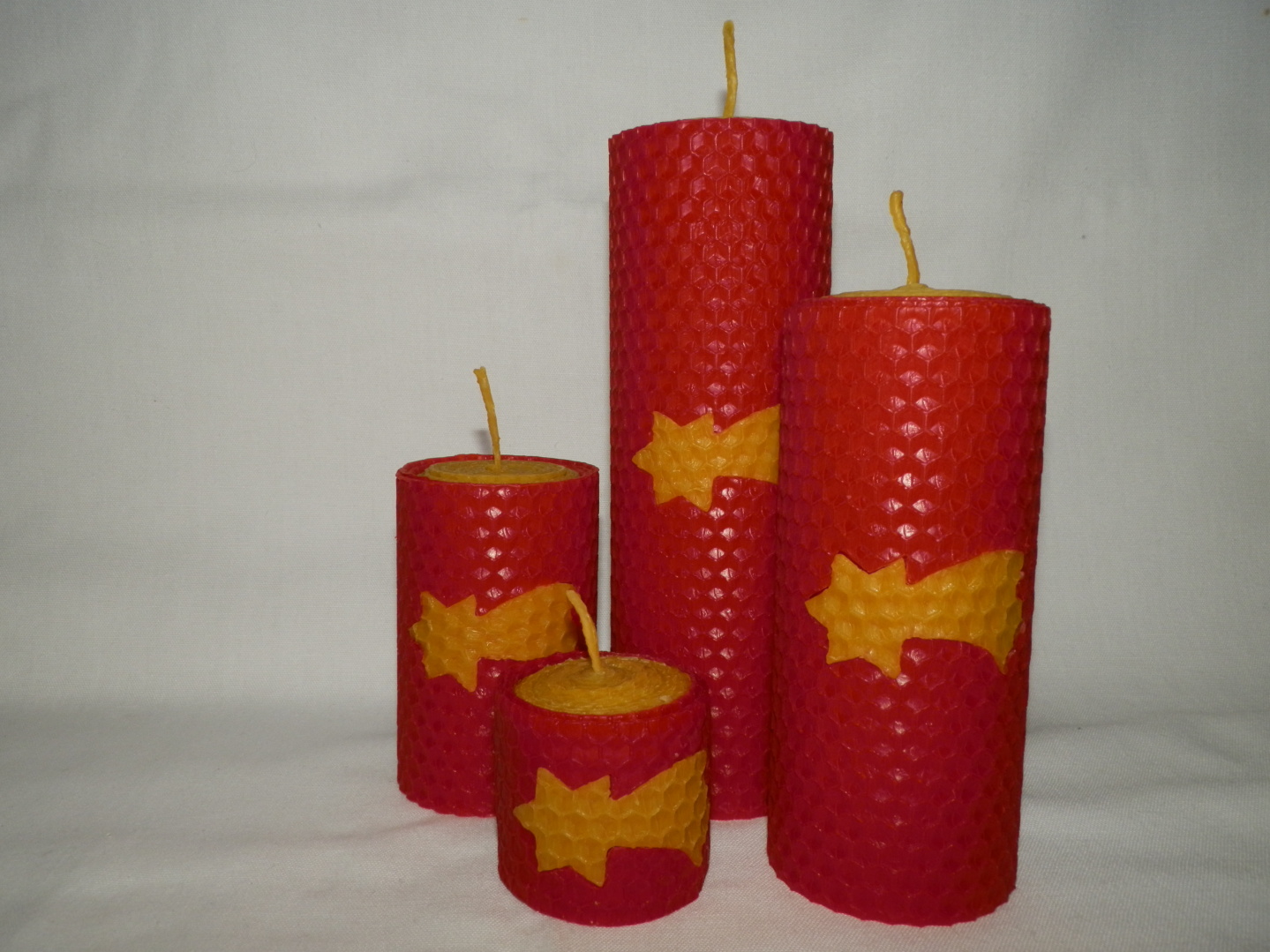 Adventná sada voskových sviečok - valec 4,8,12,16 x 5 cm - č.ZZCHv