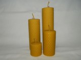 Sada voskových sviečok - valec 4,8,12,16 x 4 cm