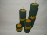 Adventná sada voskových sviečok - valec 4,8,12,16 x 5 cm - č.F5
